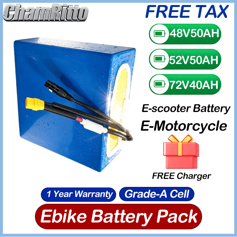 48V 52V 30ah 50ah Electric bik - 72V 50Ah 21700 Lithium Battery recension och pris
