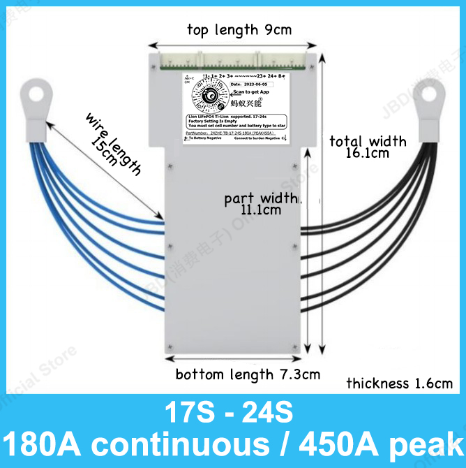 ANT BMS 17S to 24S 850A 300A 1 - 84V 50A Smart Bms Bluetooth recension och pris