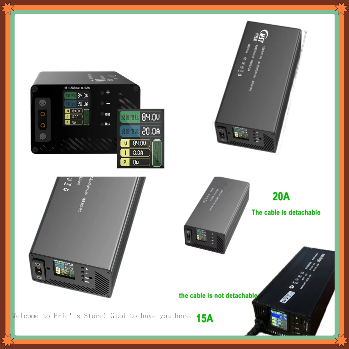 10-93V 2-30A Adjustable Charge - 84V 20A Smart Charger recension och pris